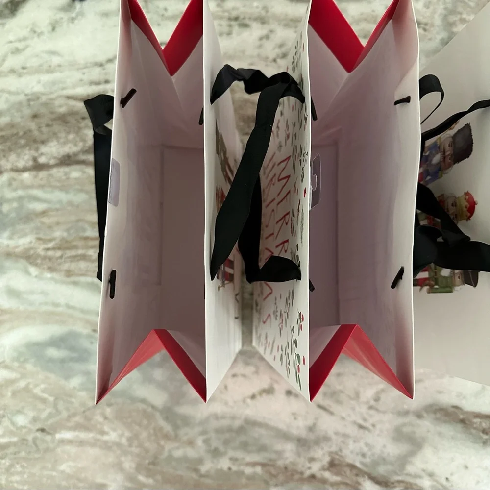 Rae Dunn Nutcracker Merry Christmas Gift Bags Set of 3 - Holiday Gift Wrapping